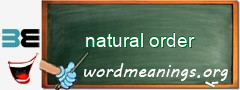 WordMeaning blackboard for natural order